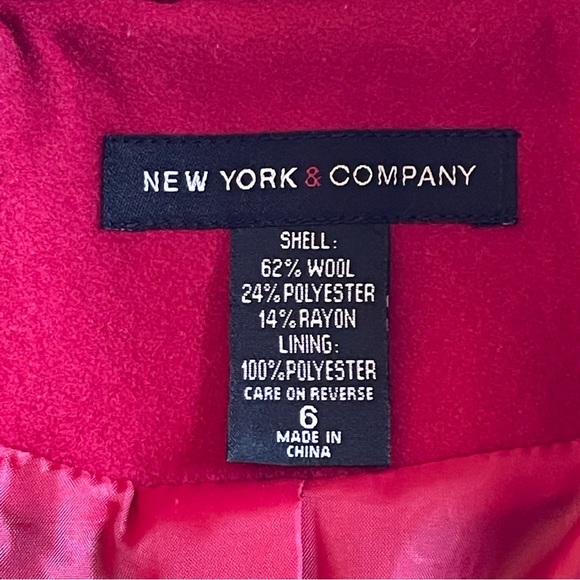 new york company jacket & Coats Woman’s 6 Red With Pockets - Picture 5 of 10